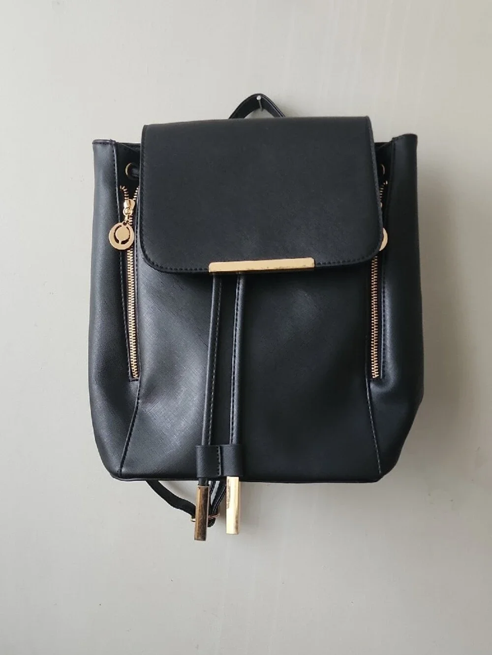 Elegant Black Women’s Backpack with Gold Hardware. Great Condition